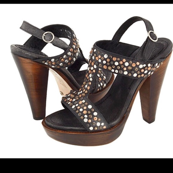 brown studded heels